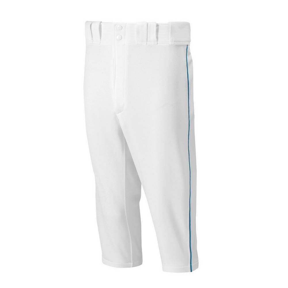 Pantaloni Mizuno Baseball Premier Short Piped Uomo - Bianche/Blu Marino - 58014-KOEL